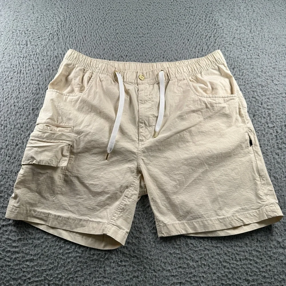BYLT Men's Shorts XXL‎ Beige Cotton Spandex Cargo Drawstring 6.5